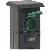 vidaXL Tuinstopcontact kolom 4-wegs 16x16x39,5 cm zwart en groen