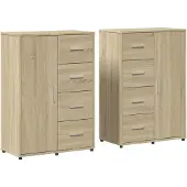 vidaXL Dressoirs 2 st 60x31x84 cm bewerkt hout sonoma eikenkleurig