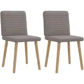 vidaXL Eetkamerstoelen draaibaar 2 st stof taupe