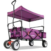 FUXTEC FUXLIFE bollewagen FX-CT350 in paars van | Opvouwbare handwagen voor kinderen en bagage | Compact opvouwbare handwagen met achterzak en zonnescherm, paars