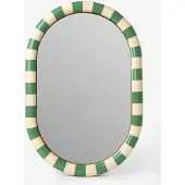 Sissy-Boy Groene hangspiegel met geblokte omlijsting