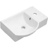 Sapho Small - Litos fontein 45x32 cm, 1 kraangat rechts, met overloop, wit 4079