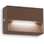 Ideal Lux LED-wandlamp buiten Dedra, bruin / roest, metaal, Modern, LED wandlamp buiten