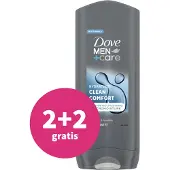 Dove 2+2 gratis: 3-in-1 Douchegel Clean Comfort 400 ml