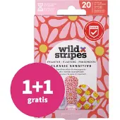 Wild Stripes 1+1 gratis: Pleisters Classic Sensitive Pastel Fun 20 stuks