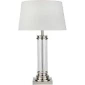 Searchlight Tafellamp Pedestal, chroom / zilver, Woon-/ Eetkamer, Textiel / Stof / Zijde, Tafellamp