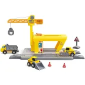 Hape Railway Construction Play Set Geel Kinderen