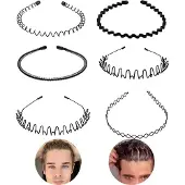 INF Set van 6 golvende metalen tiara's en metalen hoofdbanden Black