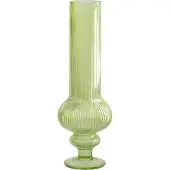 J-Line vaas ada geribbeld glas medium - groen - 14 x 40 cm