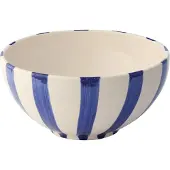J-Line schaal vis gestreept keramiek - donkerblauw - 28 x 14 cm