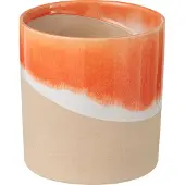 J-Line vaas cilinder oranje/naturel - keramiek - 21 x 21 cm