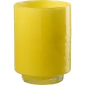J-Line vaas reliëf cilinder glas geel - 16 cm - 23 cm