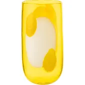 J-Line vaas Mona glas small - transparant/geel - 17 x 33 cm