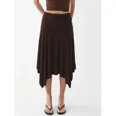 Busem Asymmetrische Midi Rok met Drapé Detail