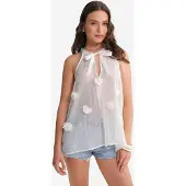 MixRay V-hals Blouse met Rijgsluiting en Ruches