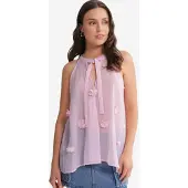MixRay V-hals Blouse met Striksluiting en Ruffles