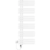 LuxeBath elektrische badkamer radiator Ijzer EM 500x1400 mm wit met verwarmingselement 1200W thermostaat digitaal display, handdoekradiator elektrische handdoekwarmer paneelradiator design radiator