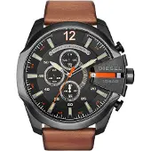 Diesel Analoog horloge 'Mega Chief' lichtbruin / zwart