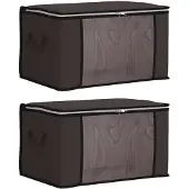 vidaXL opbergdoos met doorzichtige zijkant 2 st Nonwoven stof 33,6 L