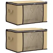 vidaXL opbergdoos met doorzichtige zijkant 2 st Nonwoven stof 90,3 L