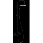 Linie Mavin 200 opbouw regendoucheset met thermostatische kraan Mat Zwart