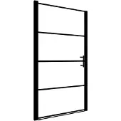 vidaXL Douchedeur, gehard glas, 100 x 178 cm, zwart