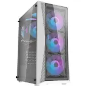 Darkflash PC-behuizing DK352 Plus Wit + 4 ARGB Ventilatoren