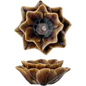 Bloomingville Waxinelichthouder aardewerk bruin Dinah 12cm