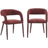 Sweeek Moderne stoel van stof (set van 2) Bordeauxrood