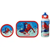 Mepal Lunchset (pop-up fles. lunchbox & fruitbox) Campus - 400 + 750 + 300 ml - Broodtrommel en Drinkbeker voor kinderen - Bento box - Pop-up drinkfles - Spiderman