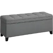 HOMCOM Storage Ottoman-Polyester-120L x 40B x 48H cm-Dunkelgrau