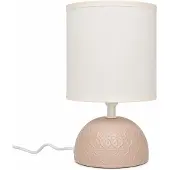 Aigostar keramische tafellamp, nachtlamp met halveer-ovale voet, stoffen lampenkap, E14-fitting, snoerdimmer, geschikt voor slaapkamer, woonkamer, hal - H24cm (donkerbruin)