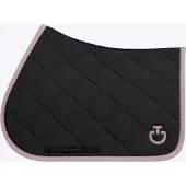 Cavalleria Toscana Diamond Quilted Jersey Zadeldek Pony Zwart/Violet Ice