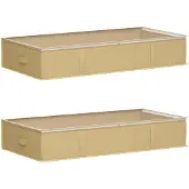 vidaXL Opbergdoos met transparant bovenraam 2 st Nonwoven stof 64,8 L