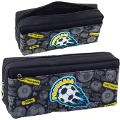 Lean Etui Schoolorganizer Met Voetbal Twee Zakken Zwart