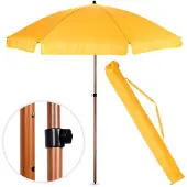 Ambiance Opvouwbare tuinparasol - - 200 cm diameter - UPF 50+ - Geel - Verstelbare hoogte - RVS structuur