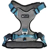 Petlando Hondentuig Antraciet/Petrol met magnetische sluiting - maat M- 56 – 68 cm