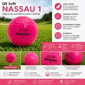 INESIS QX Soft Nassau Golfbal – Hoge Elasticiteit – 3 Stuks – Premium Kwaliteit