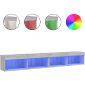 vidaXL Tv-meubels met LED-verlichting 2 st 100x30x30 cm grijs sonoma