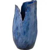 J-Line vaas Thibault blauw - keramiek - 24 x 46 cm