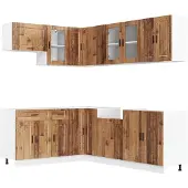 vidaXL 11-delige Keukenkastenset Porto bewerkt hout oud houtkleurig