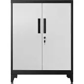 Songmics Stalen opbergkast, Zilver + Zwart / 80B cm