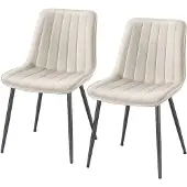 Songmics - Eetkamerstoelen - Ergonomische Rugleuning - Stalen Poten