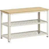 Vasagle Schoenenrek met zitje, Eikenbeige + klassiek wit