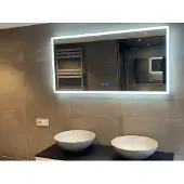 Sanexo Badkamerspiegel - Starlight - Rechthoek - 120x60cm - Spiegelverwarming - 3-standen Dimbare LED Verlichting - Touch Sensor