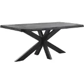 Profijt Meubel - Eettafel Newhaven zwart mangohout 220x100 cm rechthoekig - Spinpoot - Mangohout - Zwart