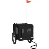 vidaXL Hondenfietstrailer oxford stof en ijzer zwart