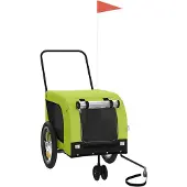 vidaXL Hondenfietstrailer oxford stof en ijzer groen en zwart