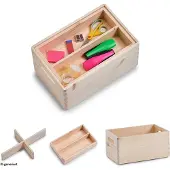 Zeller Opbergdoos - opbergbak - 13320 - Houten Kist, Natuurlijk, 30 x 20 CM