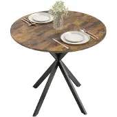HOMCOM Eettafel-Spaanplaat, staal-80L x 80B x 75H cm-Rustiek bruin